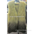 real knitted raccoon fur vest no sleeves dyed color fashion design